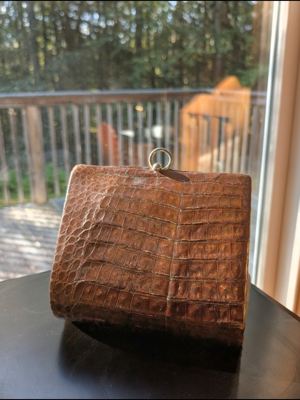 Vintage Genuine Crocodile Skin Handbag + Coin Purse – 1950s